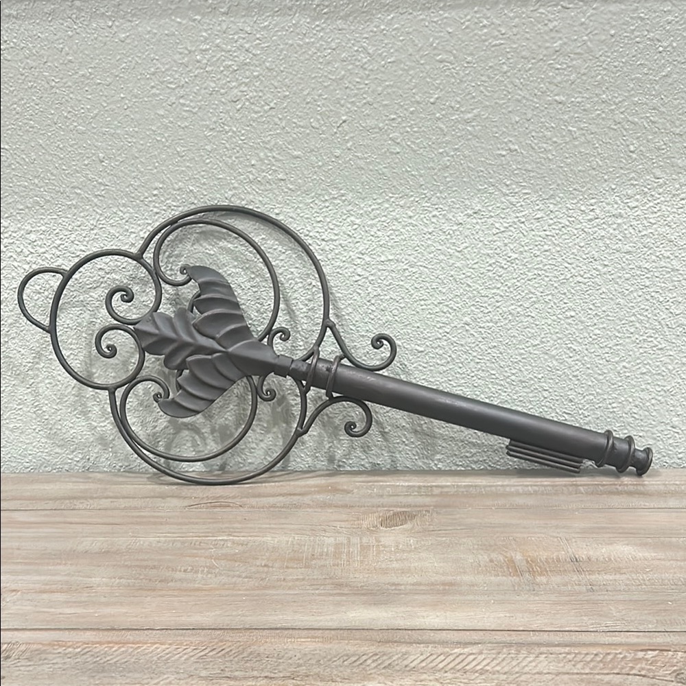 Elegant Black Metal Wall Key Decor 22” Wide x 9” Tall
